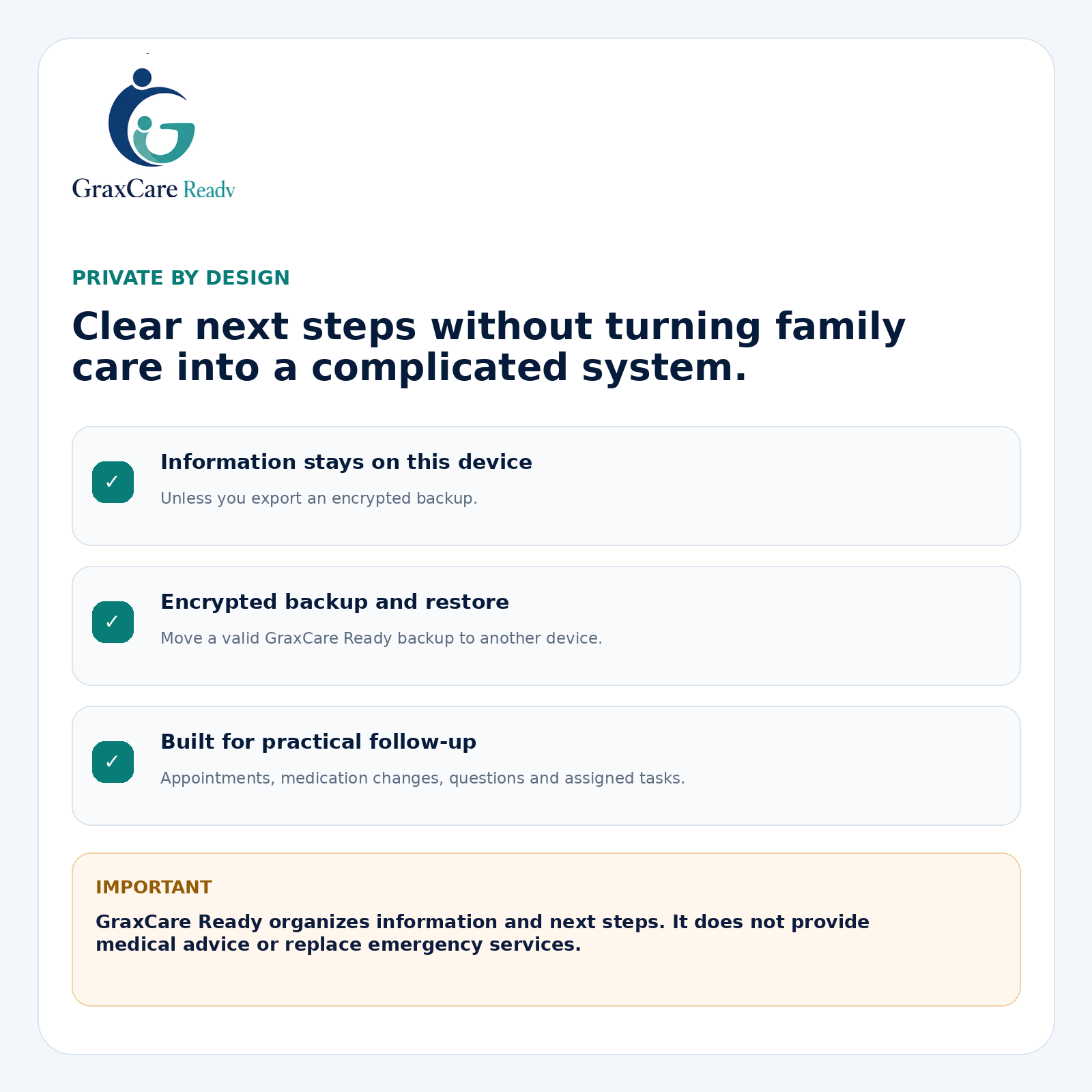 GraxCare Ready — Digital Family Quick-Action System